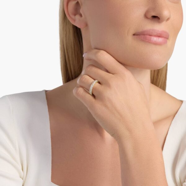 Celoray Customized 3ct Wedding Band Radiant Cut Eternity Diamond Ring In 14K Yellow Gold