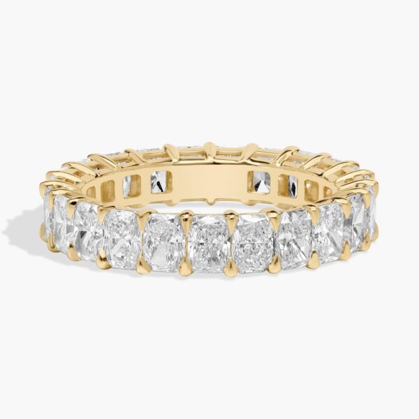 Celoray Customized 4ct Wedding Band Radiant Cut Eternity Diamond Ring In 14K Yellow Gold