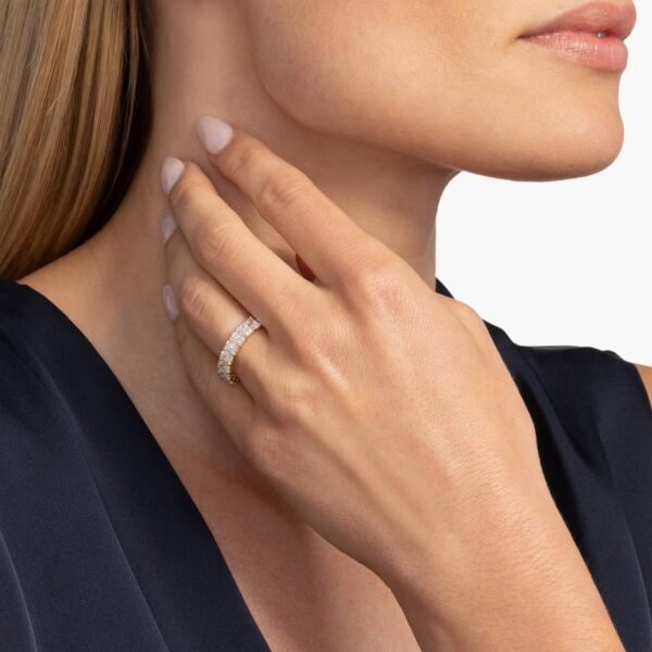 Celoray Customized 5ct Wedding Band Radiant Cut Eternity Diamond Ring In 14K Yellow Gold