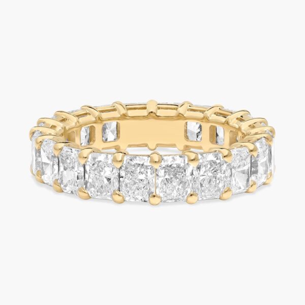 Celoray Customized 5ct Wedding Band Radiant Cut Eternity Diamond Ring In 14K Yellow Gold
