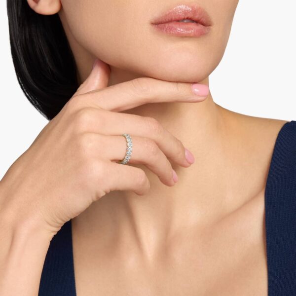 Celoray Customized 3ct Wedding Band Oval Cut Eternity Diamond Ring In 14K Yellow Gold