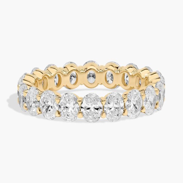Celoray Customized 3ct Wedding Band Oval Cut Eternity Diamond Ring In 14K Yellow Gold
