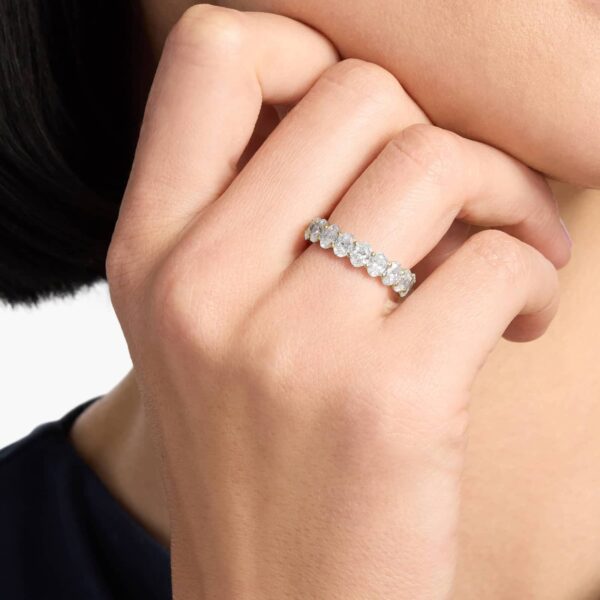 Celoray Customized 4ct Wedding Band Oval Cut Eternity Diamond Ring In 14K Yellow Gold