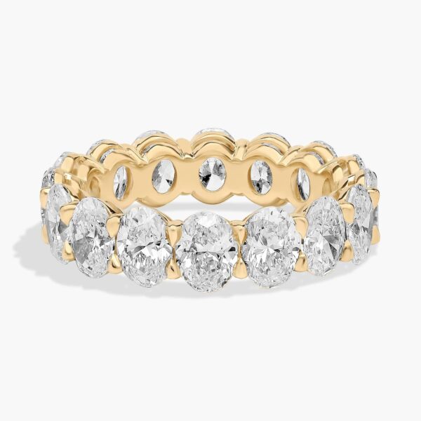 Celoray Customized 5ct Wedding Band Oval Cut Eternity Diamond Ring In 14K Yellow Gold