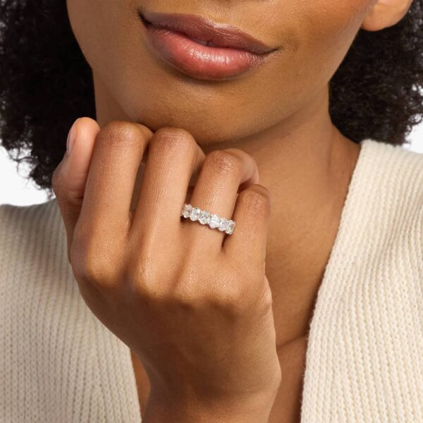 Celoray Customized 5ct Wedding Band Oval Cut Eternity Diamond Ring In 14K Yellow Gold