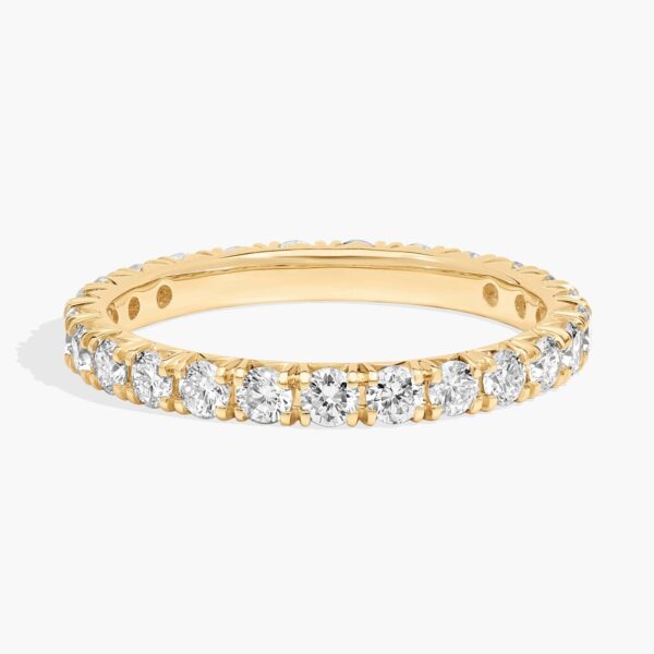 Celoray Customized 1ct Wedding Band Round Brilliant Cut Eternity Diamond Ring In 14K Yellow Gold