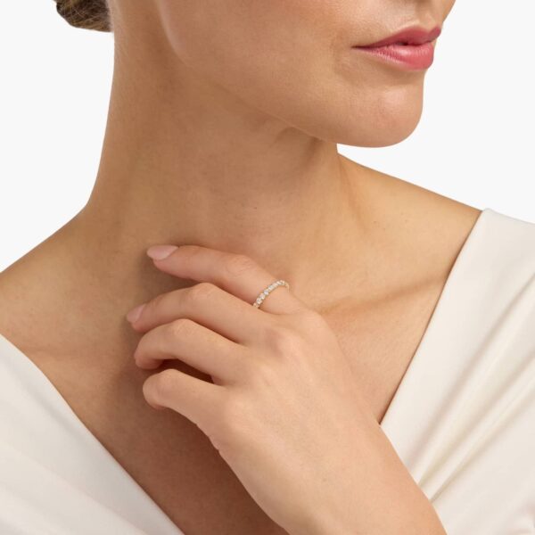 Celoray Customized 1ct Wedding Band Round Brilliant Cut Eternity Diamond Ring In 14K Yellow Gold