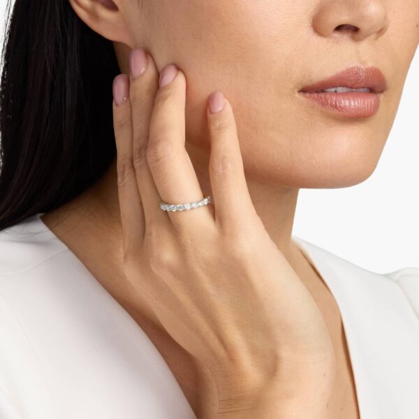 Celoray Customized 2ct Wedding Band Round Brilliant Cut Eternity Diamond Ring In 14K Yellow Gold