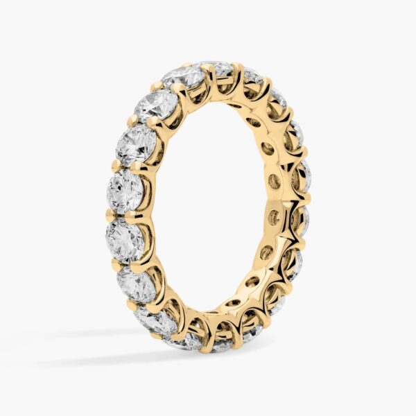 Celoray Customized 3ct Wedding Band Round Brilliant Cut Eternity Diamond Ring In 14K Yellow Gold