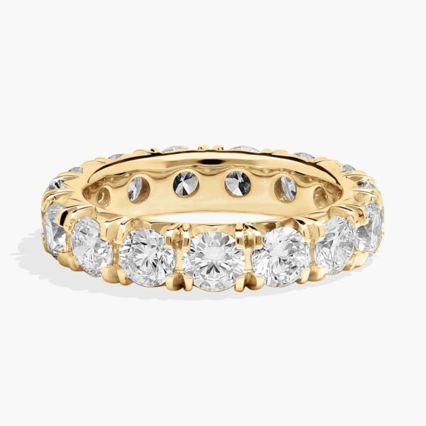 Celoray Customized 4ct Wedding Band Round Brilliant Cut Eternity Diamond Ring In 14K Yellow Gold