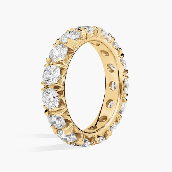 Celoray Customized 4ct Wedding Band Round Brilliant Cut Eternity Diamond Ring In 14K Yellow Gold