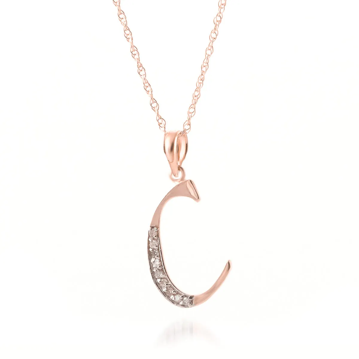 Celoray Customized 18K Pure Gold Letter C Classic Initial Pendant Necklace Celoray Customized 18K Pure Gold Letter C Classic Initial Pendant Necklace