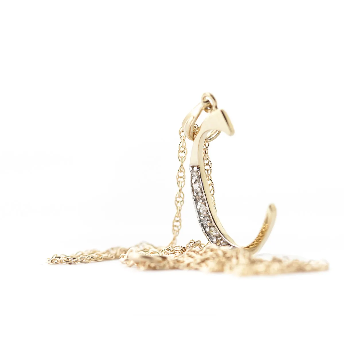 Celoray Customized 18K Pure Gold Letter C Classic Initial Pendant Necklace Celoray Customized 18K Pure Gold Letter C Classic Initial Pendant Necklace