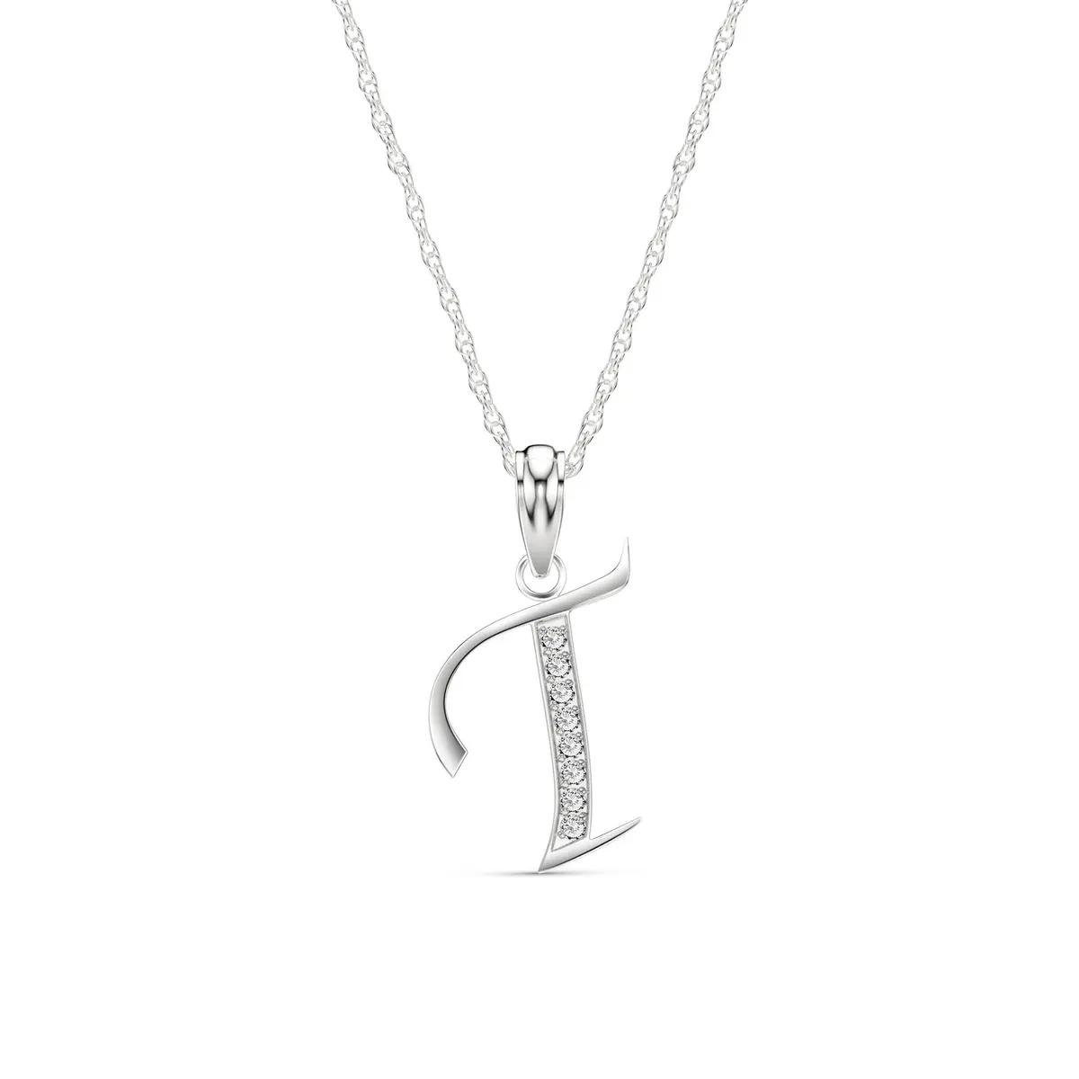 Celoray Customized 18K Pure Gold Letter T Classic Initial Pendant Necklace Celoray Customized 18K Pure Gold Letter T Classic Initial Pendant Necklace