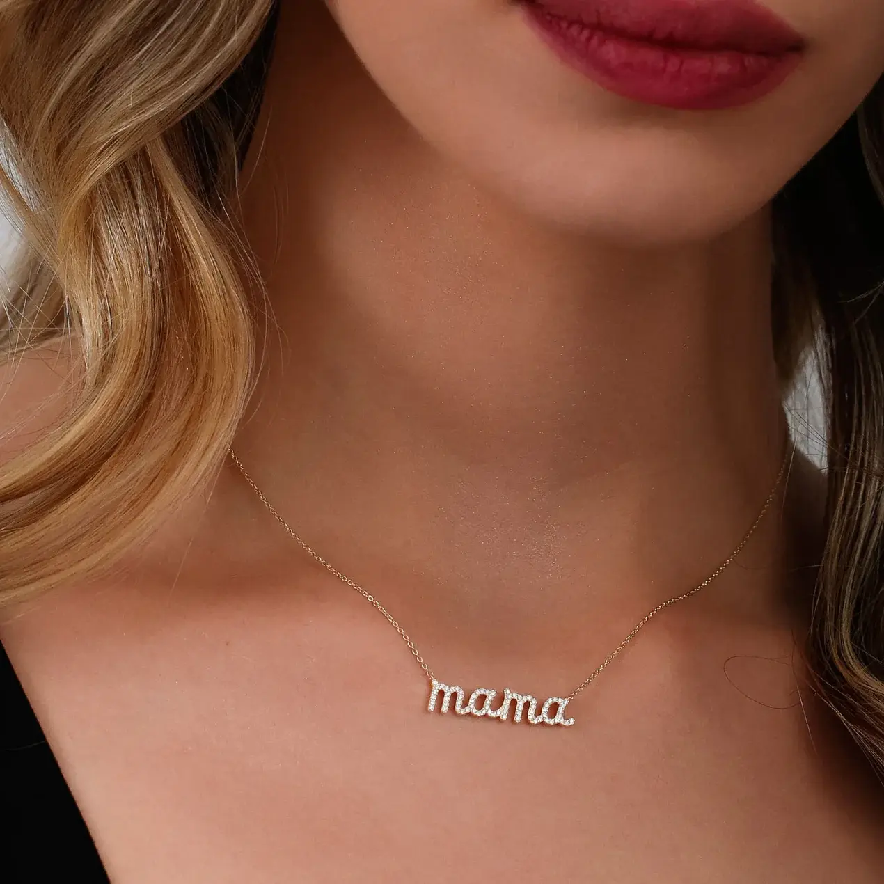 Celoray Customized 14K Yellow Pure Gold Name Pendant Lab Diamond Necklace Celoray Customized 14K Yellow Pure Gold Name Pendant Lab Diamond Necklace