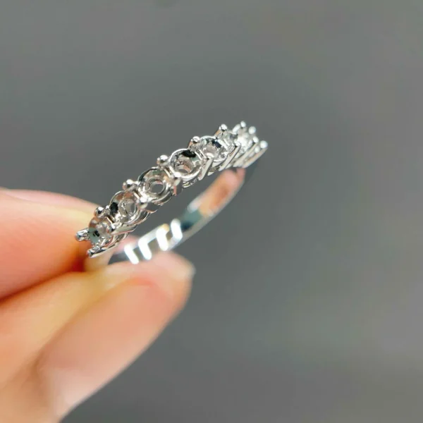 Celoray 18K White Gold 1CT Half Pave Diamond Eengagement Ring mount (2)