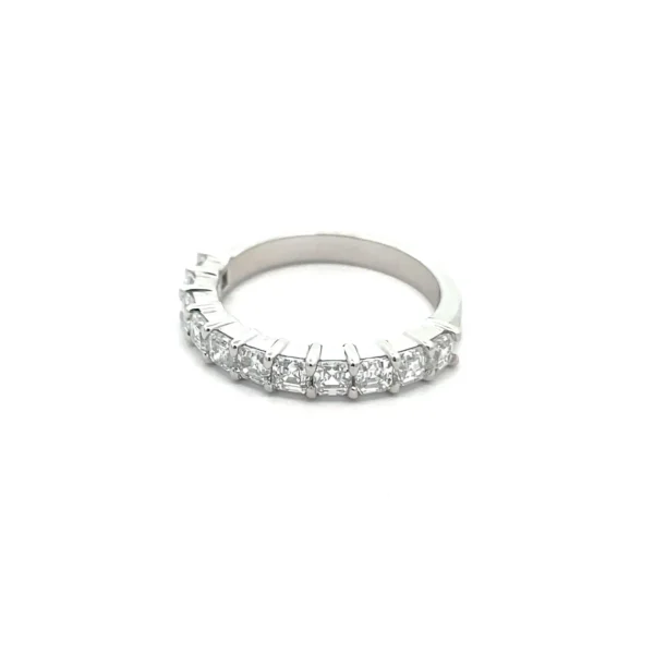Celoray 18K White Gold 1CT Half Pave Assher Diamond Band