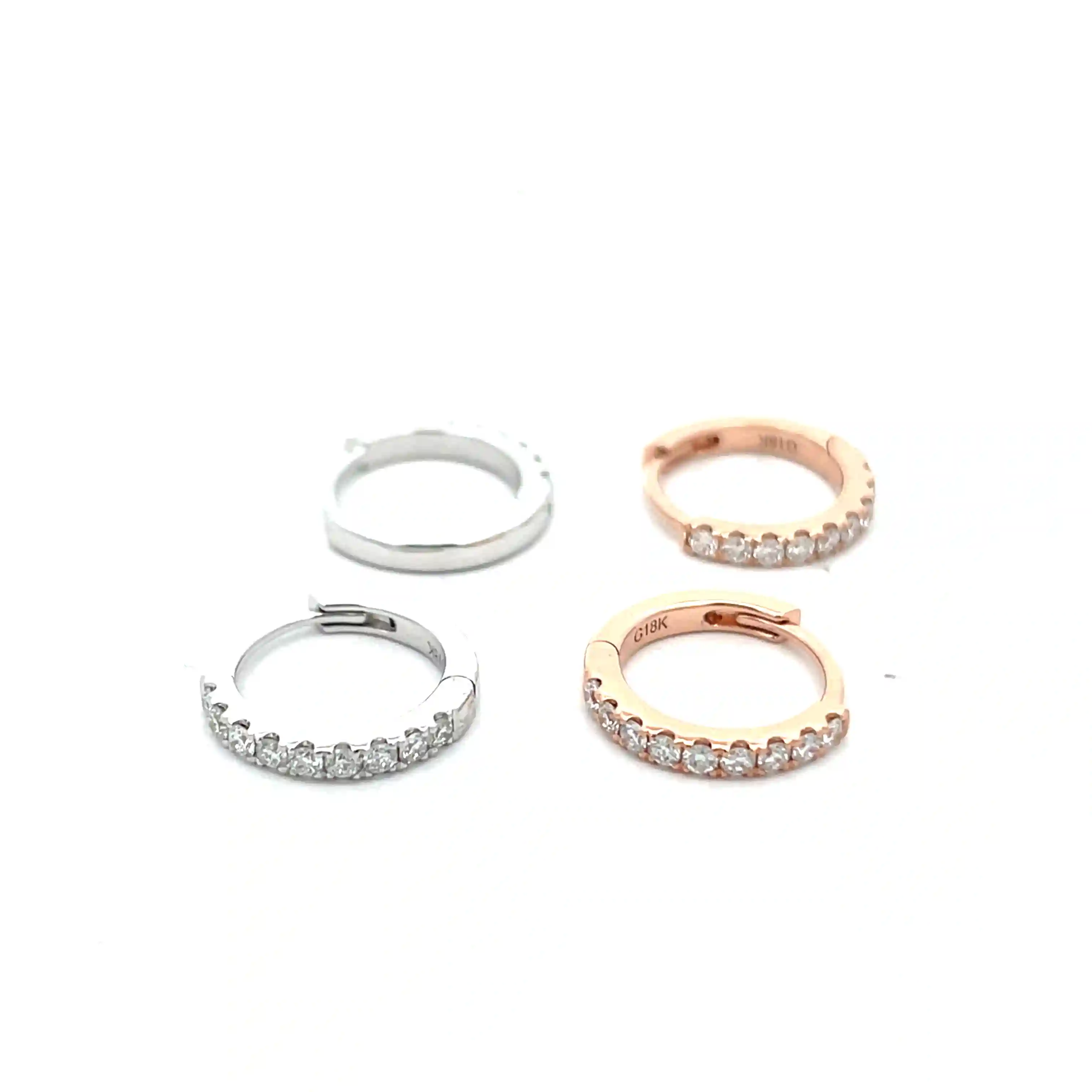Celoray Custom 14K Gold 12CTTW Diamond Earrings Hoop 10MM (3) Celoray Custom 14K Gold 1/2CTTW Diamond Earrings Hoop 10MM
