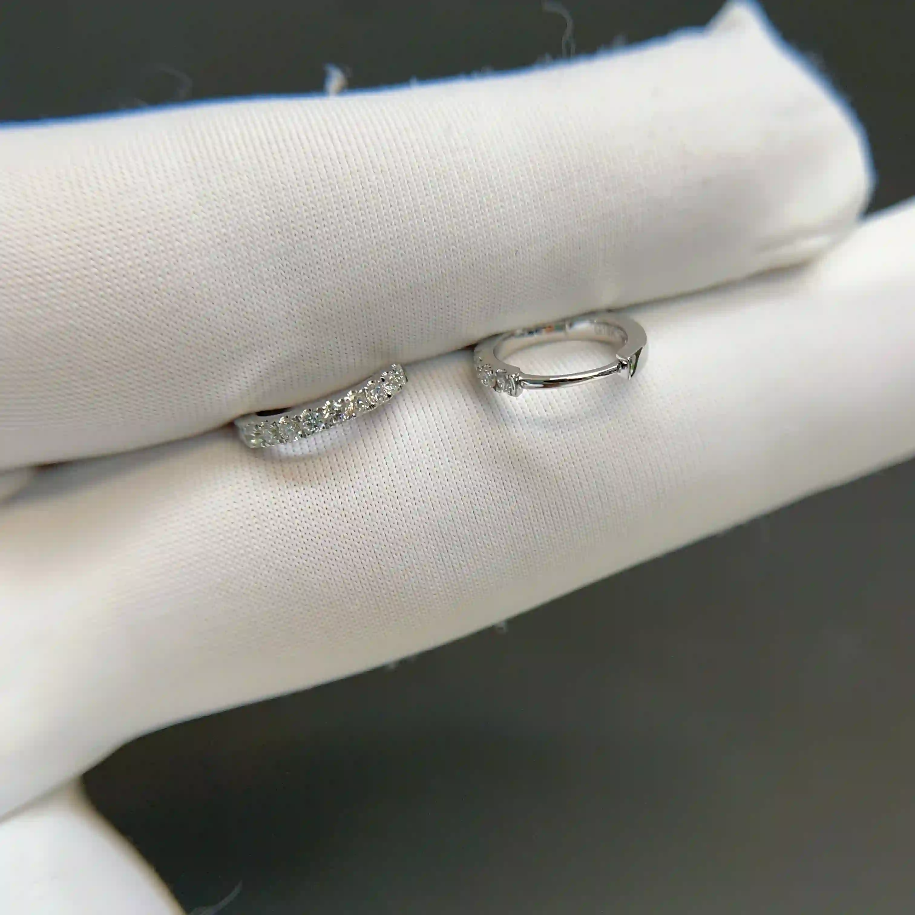 Celoray Custom 14K Gold 12CTTW Diamond Earrings Hoop 10MM (4) Celoray Custom 14K Gold 1/2CTTW Diamond Earrings Hoop 10MM