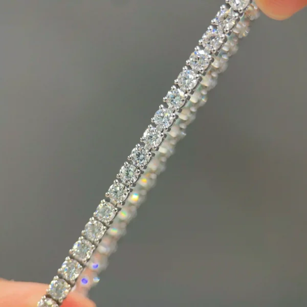 Celoray Custom 18K White Gold 4CT Tennis Bracelet with VVS Lab Diamonds