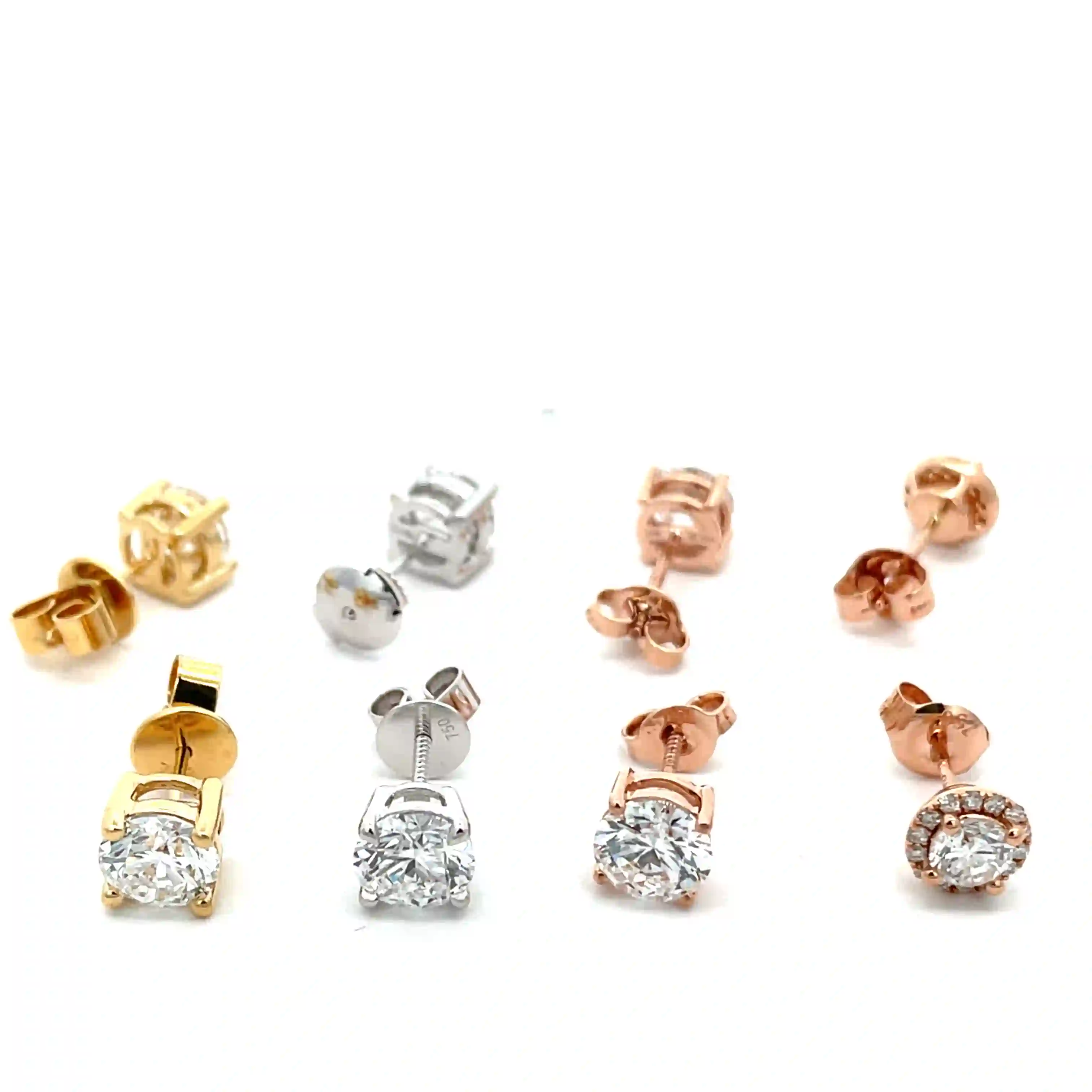 Celoray Custom 18K Yellow Gold 1CT IGI Certificated Round Lab Diamond Ear Stud (3) Celoray Custom 18K Yellow Gold 1CT IGI Certificated Round Lab Diamond Ear Stud