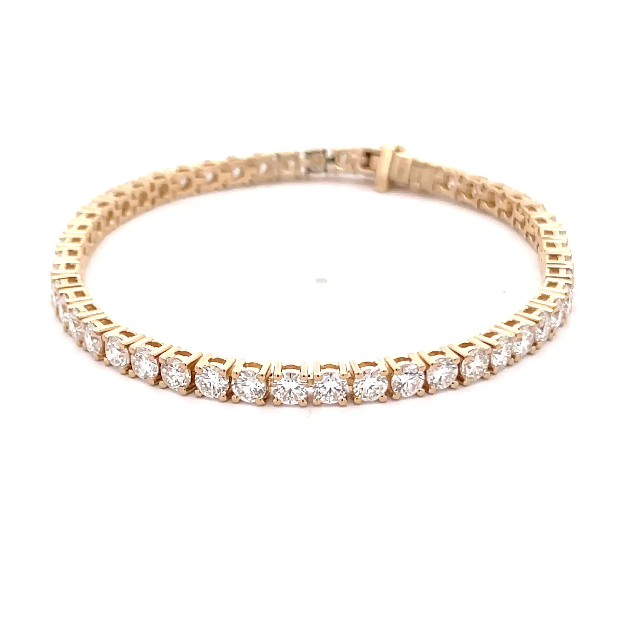 Celoray Custom 18K Yellow Gold 7CTTW Tennis Bracelet VVS Lab Diamonds