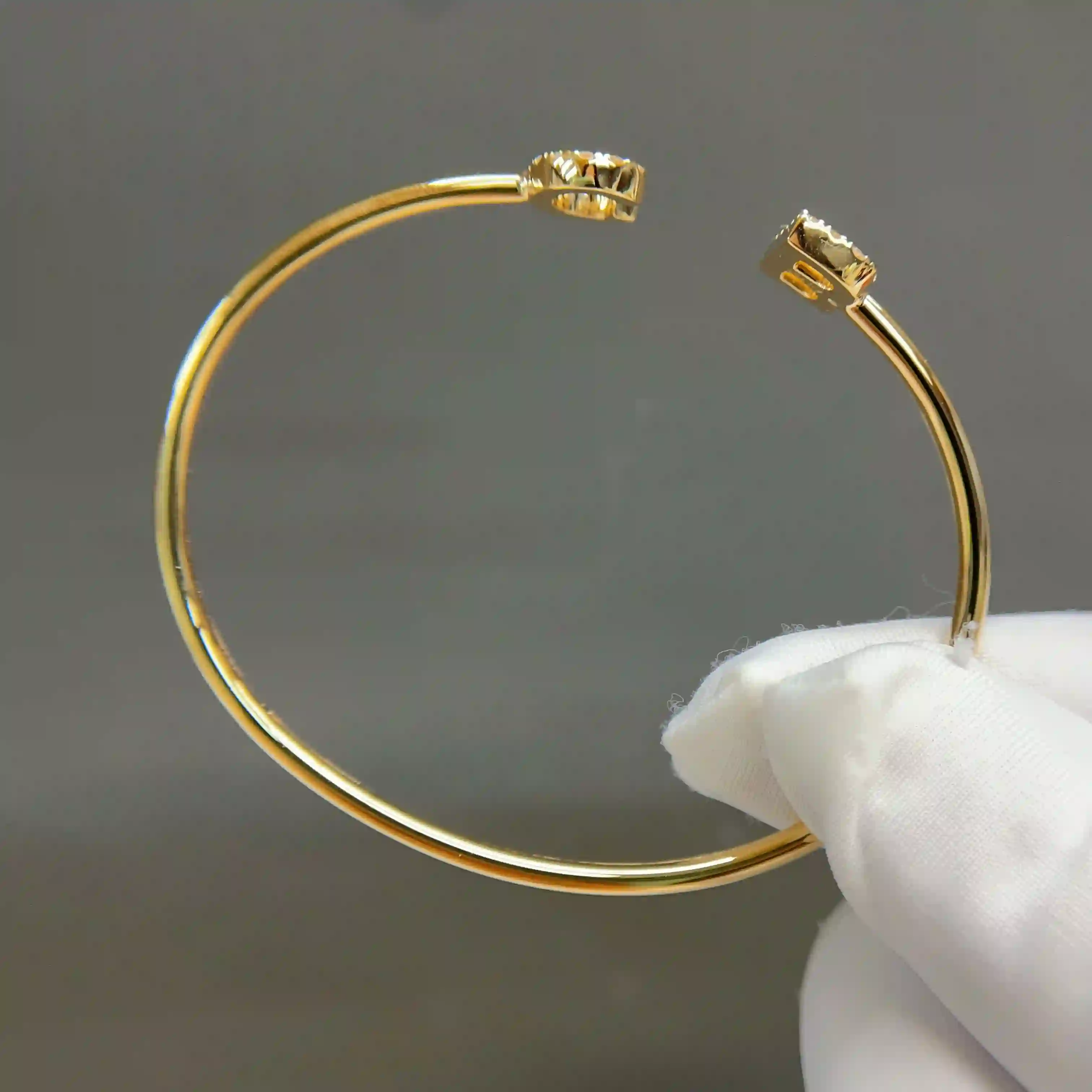 Celoray Custom 18K Yellow Gold Flexible Bracelet Cuff with Letters (1) Celoray Custom 18K Yellow Gold Flexible Bracelet Cuff with Letters