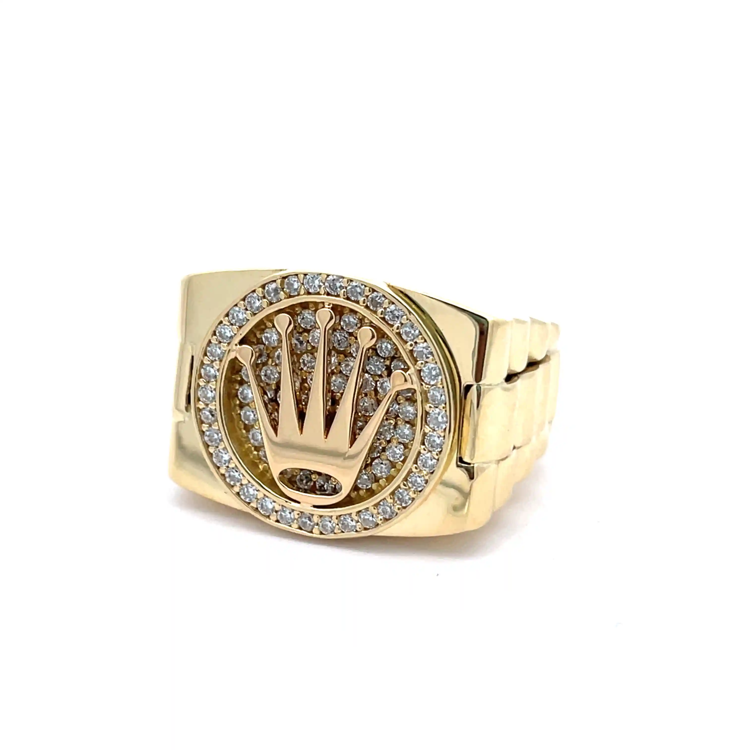 Celoray Custom 18K Yellow Gold Lab Diamond Crown Ring for Men (3) Celoray Custom 18K Yellow Gold Lab Diamond Crown Ring for Men