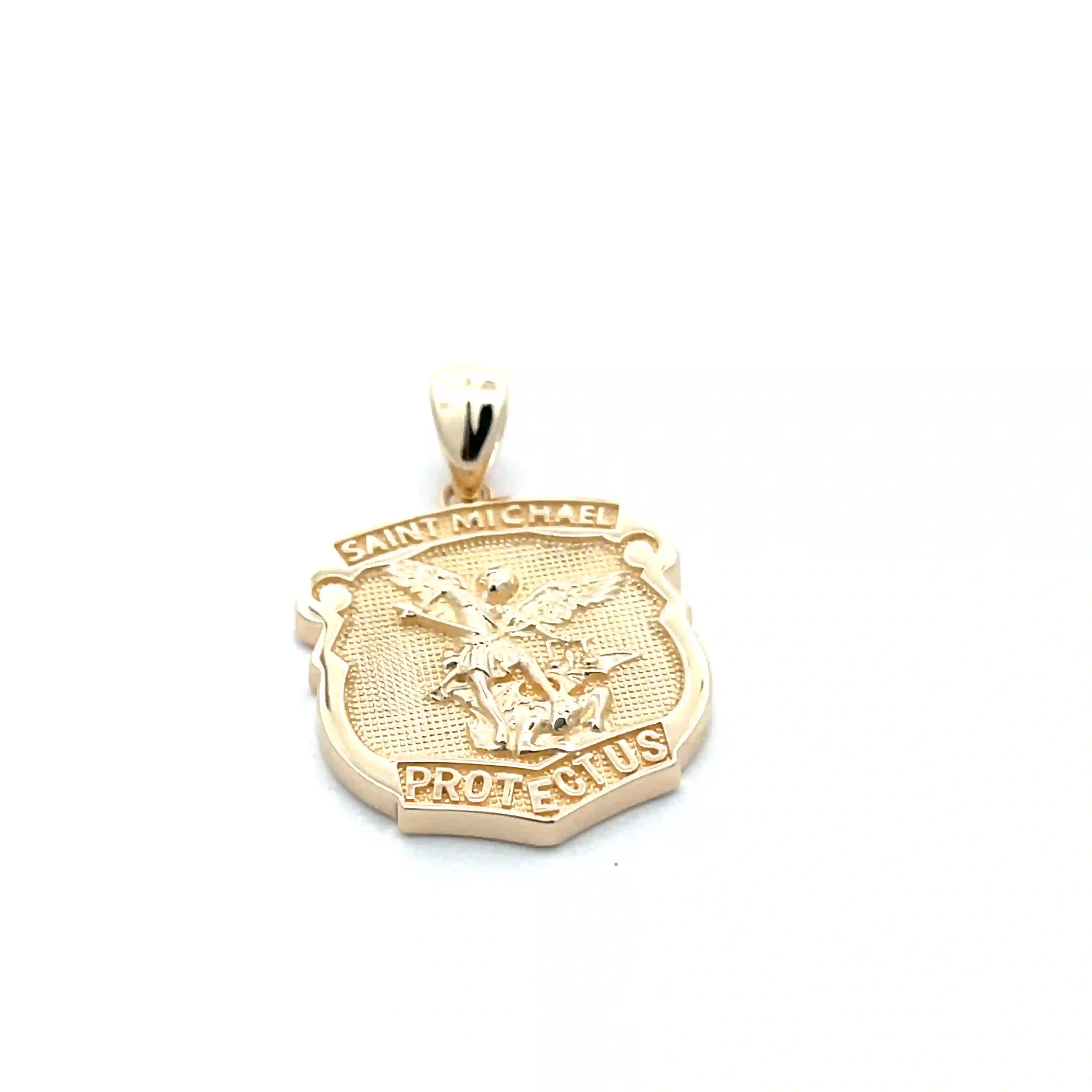 Celoray Custom 18K Yellow Gold St. Michael Angel Pendant 18MM (2) Celoray Custom 18K Yellow Gold St. Michael Angel Pendant 18MM