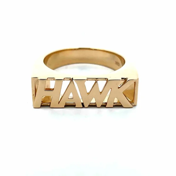 Celoray Custom 9K Gold Hawk Statement Ring For Men