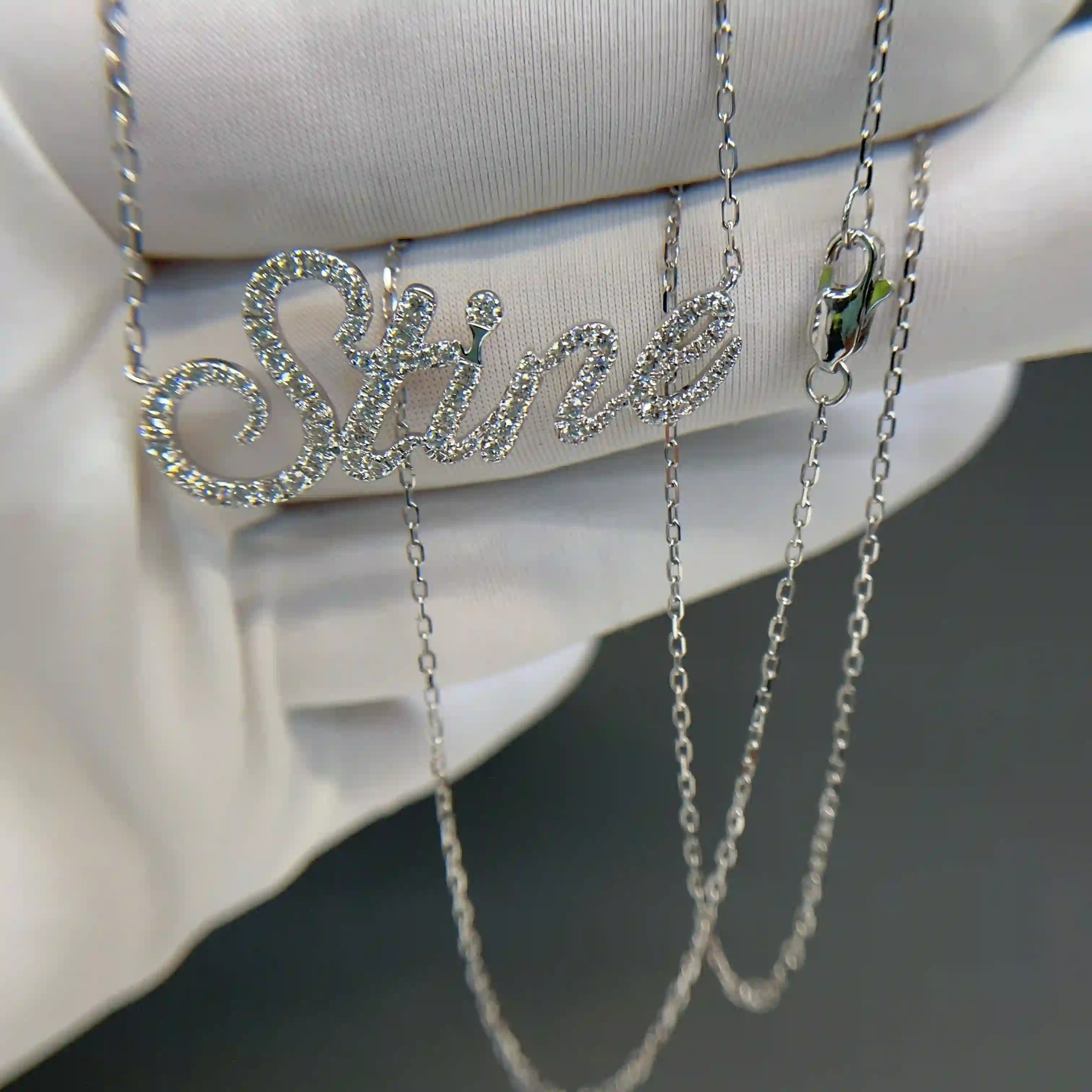 Celoray Custom Fancy Font Name Pendant Necklace with VVS Lab Diamonds (3) Celoray Custom Fancy Font Name Pendant Necklace with VVS Lab Diamonds