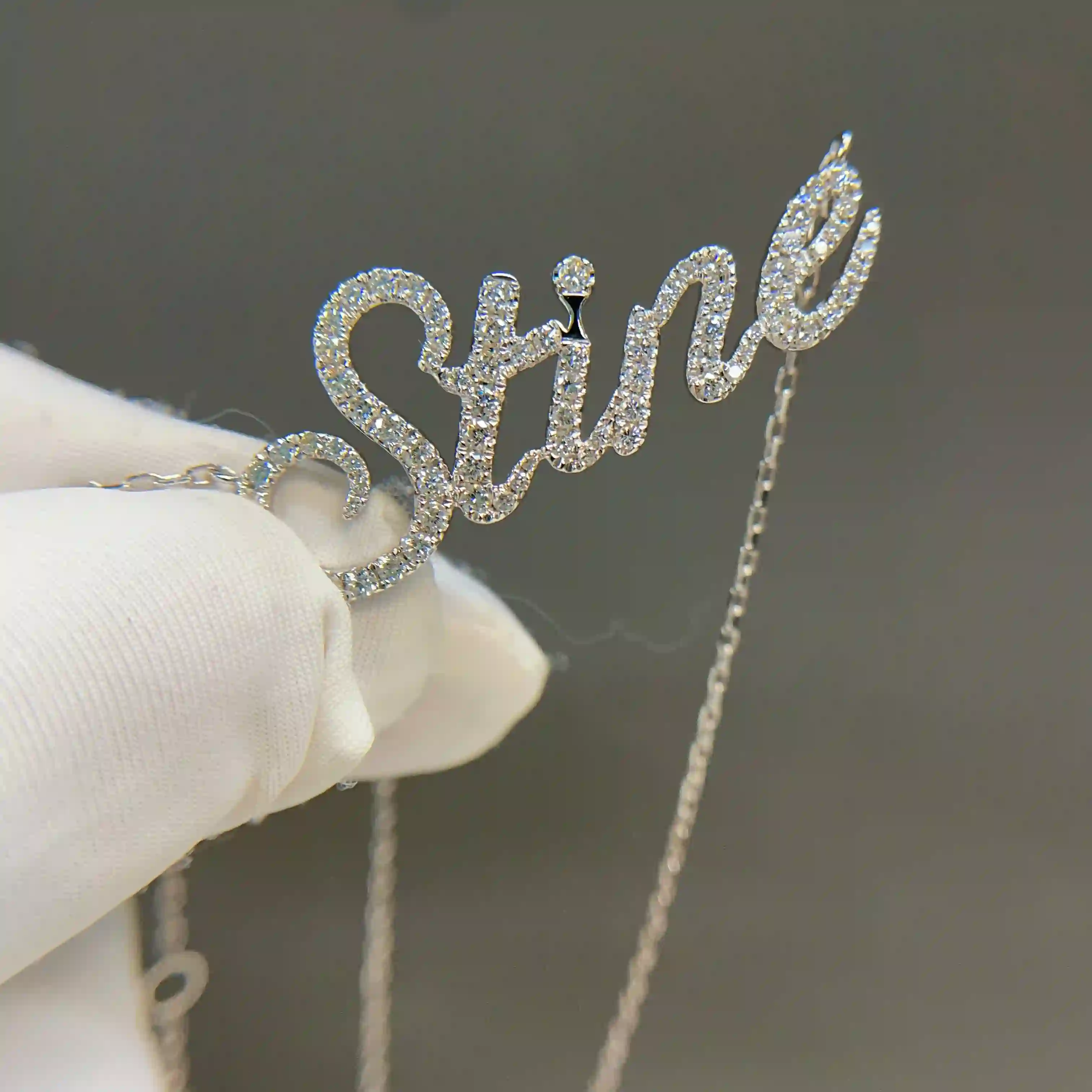 Celoray Custom Fancy Font Name Pendant Necklace with VVS Lab Diamonds (4) Celoray Custom Fancy Font Name Pendant Necklace with VVS Lab Diamonds