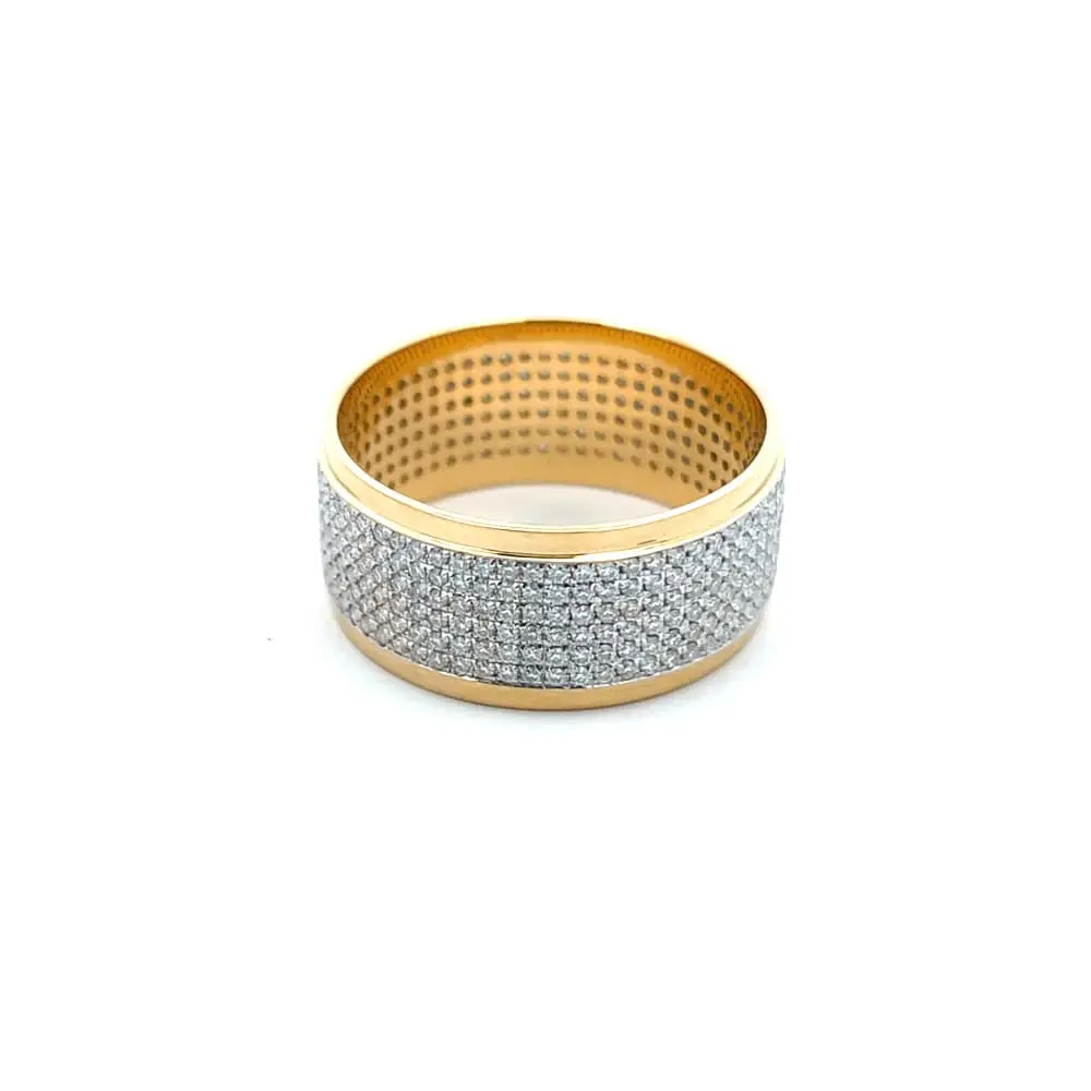 Celoray Custom 18K Yellow Gold 1CT Multi Row Diamond Band Ring with 6 Rows Stones (2) Celoray Custom 18K Yellow Gold 1CT Multi Row Diamond Band Ring with 6 Rows Stones