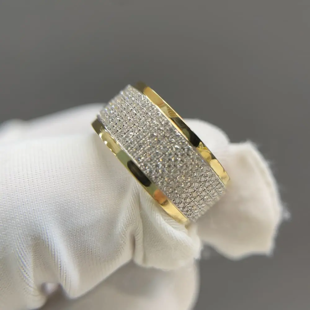 Celoray Custom 18K Yellow Gold 1CT Multi Row Diamond Band Ring with 6 Rows Stones (3) Celoray Custom 18K Yellow Gold 1CT Multi Row Diamond Band Ring with 6 Rows Stones