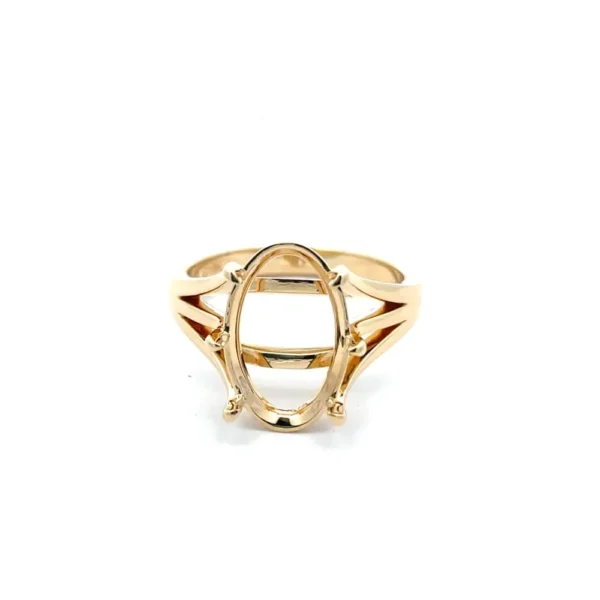 Celoray Custom 18K Yellow Gold 6 Prong 3CT Oval Diamond Solitaire Engagement Ring Setting