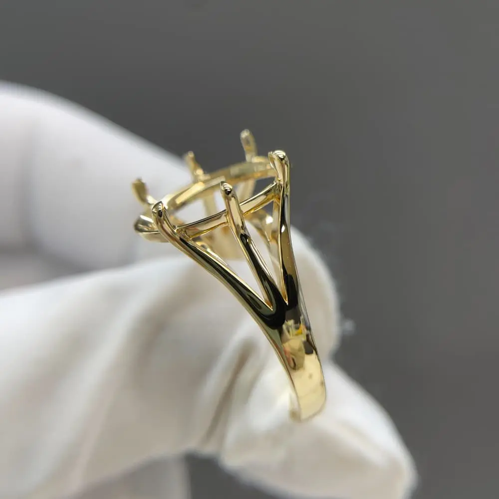 Celoray Custom 18K Yellow Gold 6 Prong 3CT Oval Diamond Solitaire Engagement Ring Setting (3) Celoray Custom 18K Yellow Gold 6 Prong 3CT Oval Diamond Solitaire Engagement Ring Setting