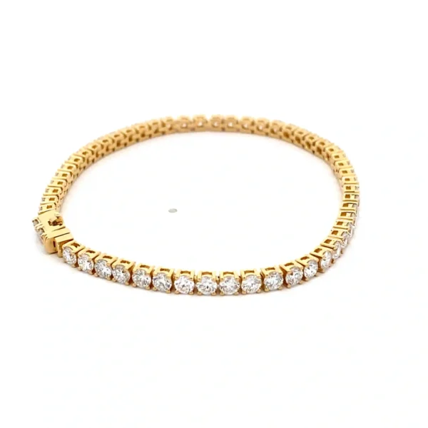 Celoray Custom 18K Yellow Gold Diamond Tennis Bracelet 6CTTW 3MM Prong Set 54 Stones