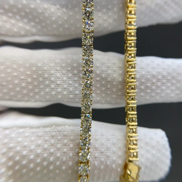 Celoray Custom 18K Yellow Gold Diamond Tennis Bracelet 6CTTW 3MM Prong Set 54 Stones
