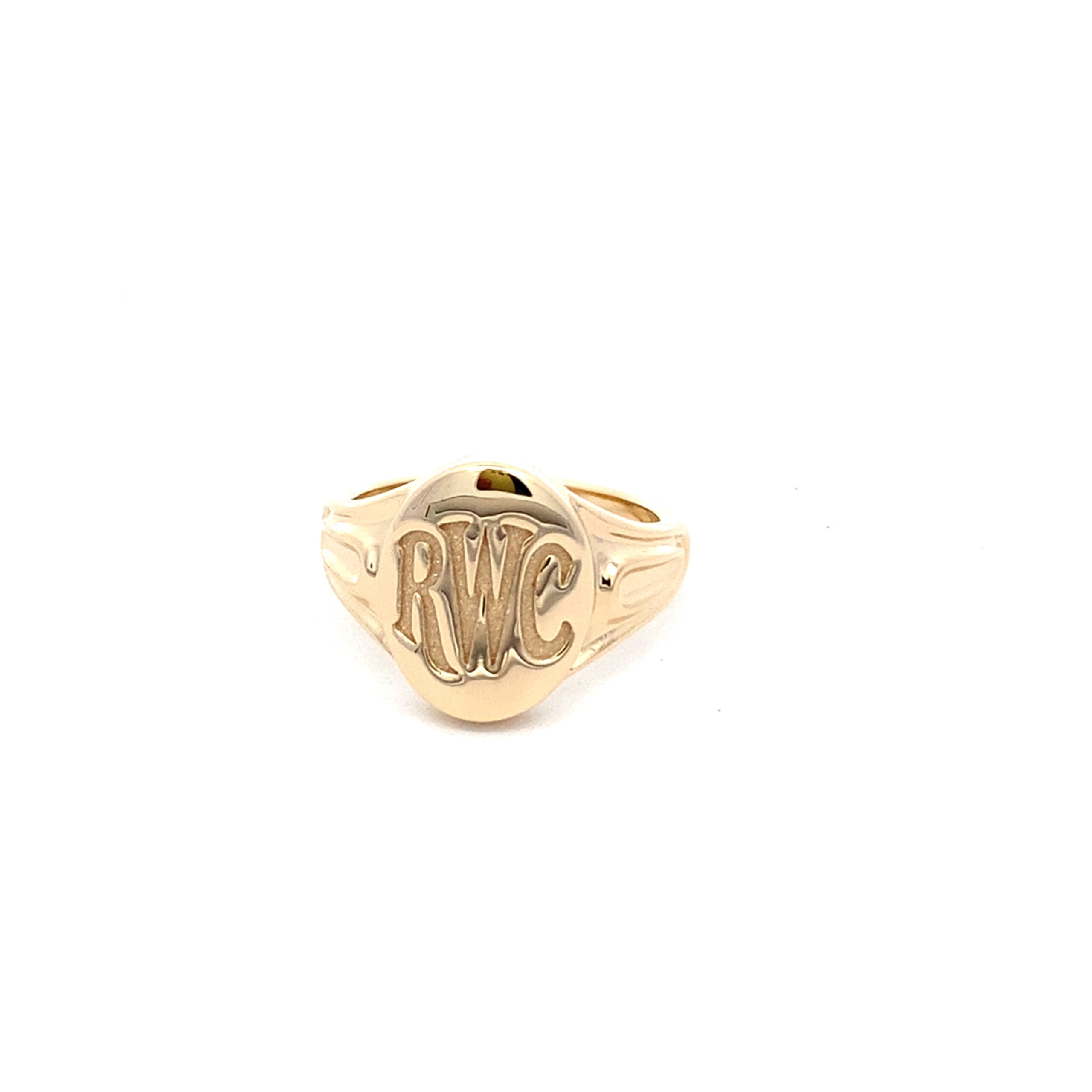 Celoray Custom 9K Yellow Gold Monogram Signet Ring Personalized Initial Ring for Men and Women