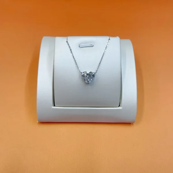 Celoray Custom 18K White Gold 5CT Heart Shape Lab Diamond Pendant Necklace